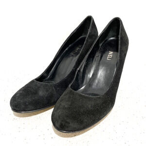 Vaneli black suede high heel pumps dressy US 10M shoes career events classic